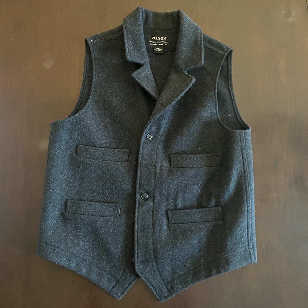 Filson Men's Charcoal Wool Vest